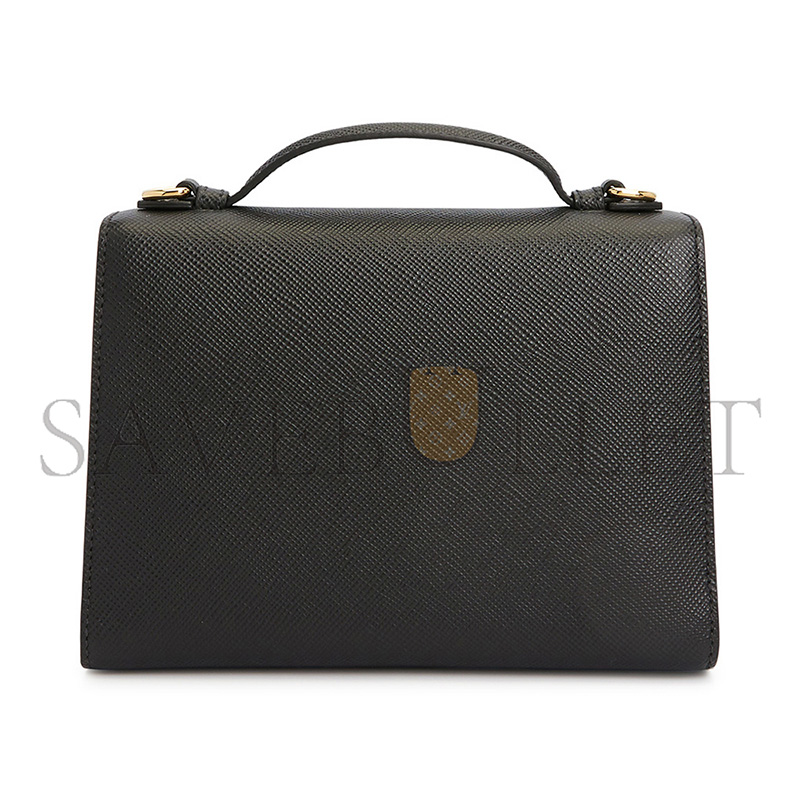 Pra*a shoulder bag handbag monochrome saffiano black 1bd317 (21*14*6.5cm)